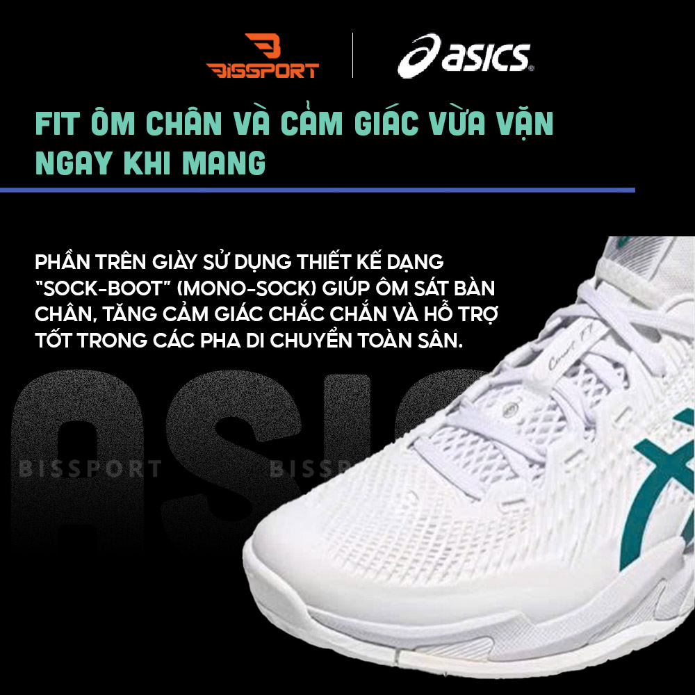 Giày Tennis/Pickleball Asics Asics Court FF3 Chính Hãng - Trắng Hồng Xanh - Êm Ái, Ổn Định - Giảm Chấn - Bám Mọi Sàn